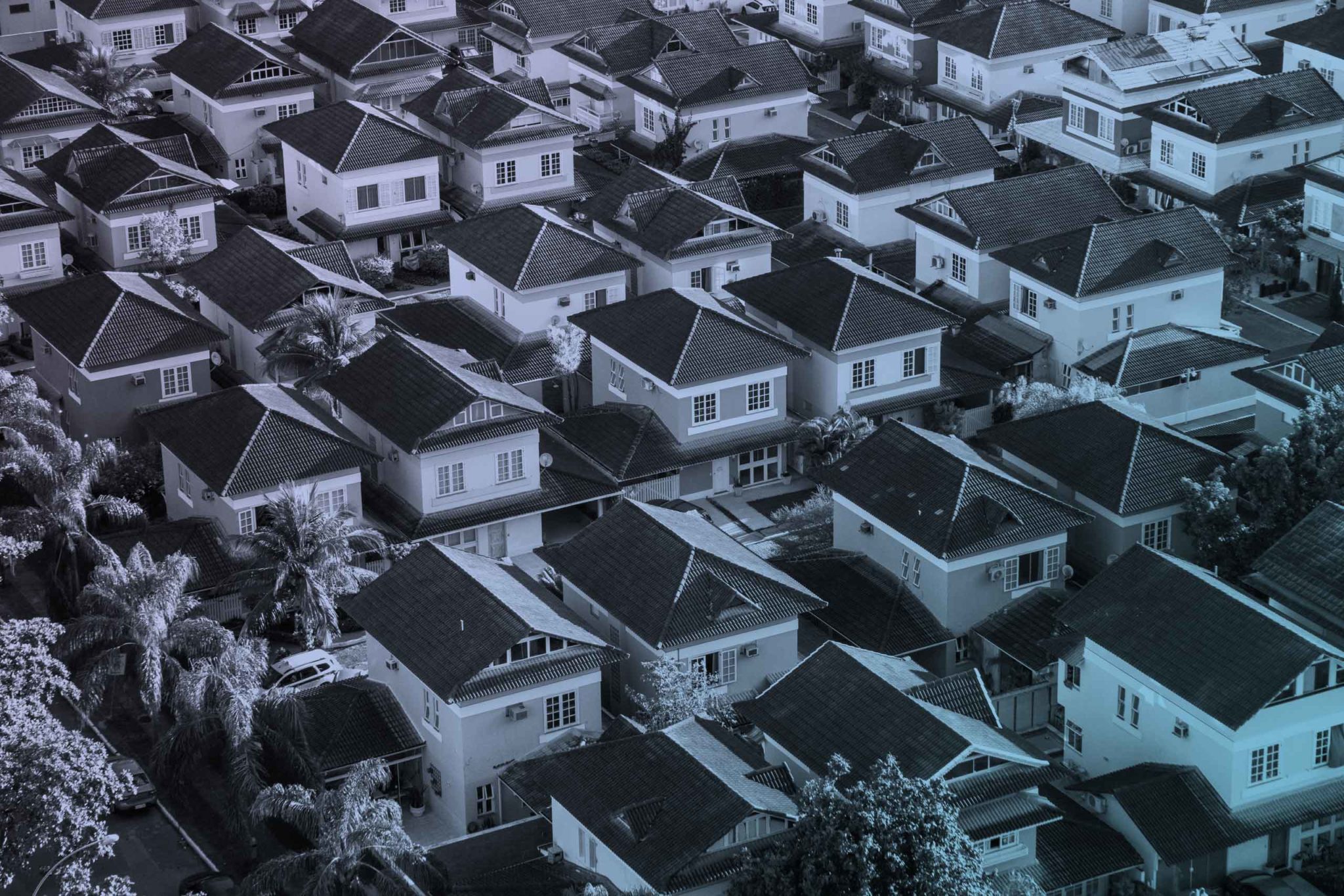 aerial view of houses