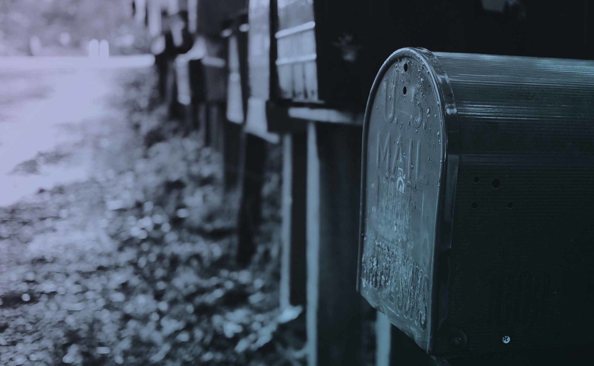 mailboxes in a row on road