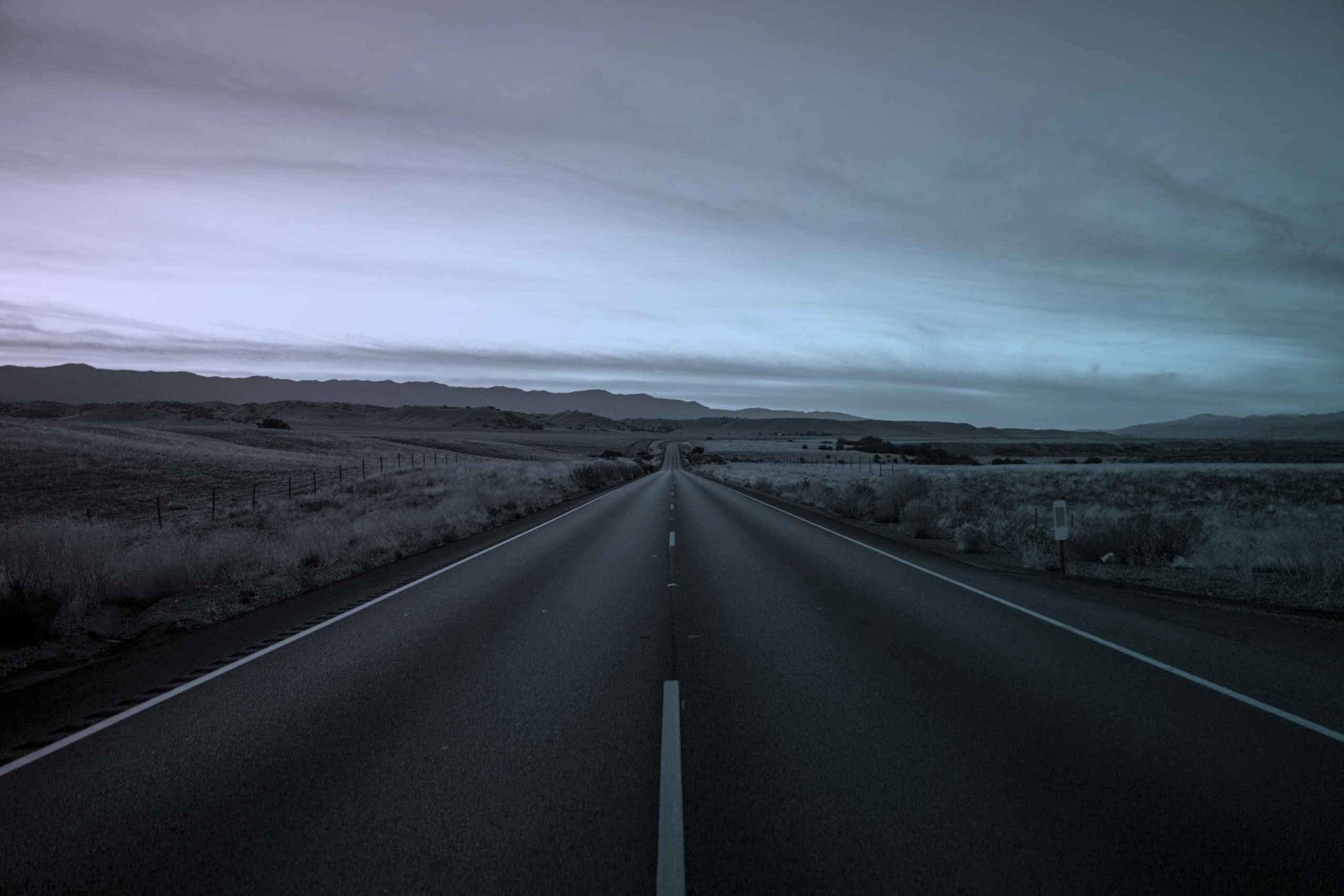 Empty highway, FedEx route