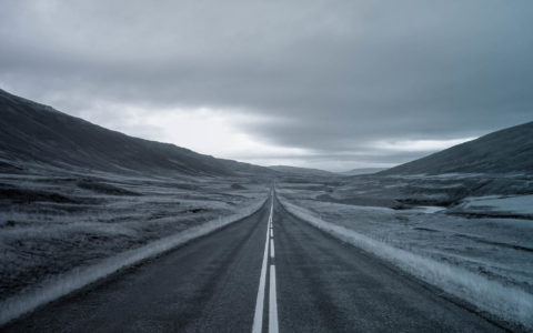 empty rural highway with hills