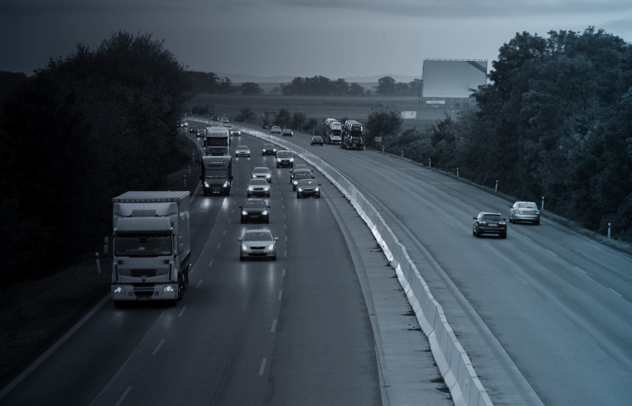 Highway with cars and Truck